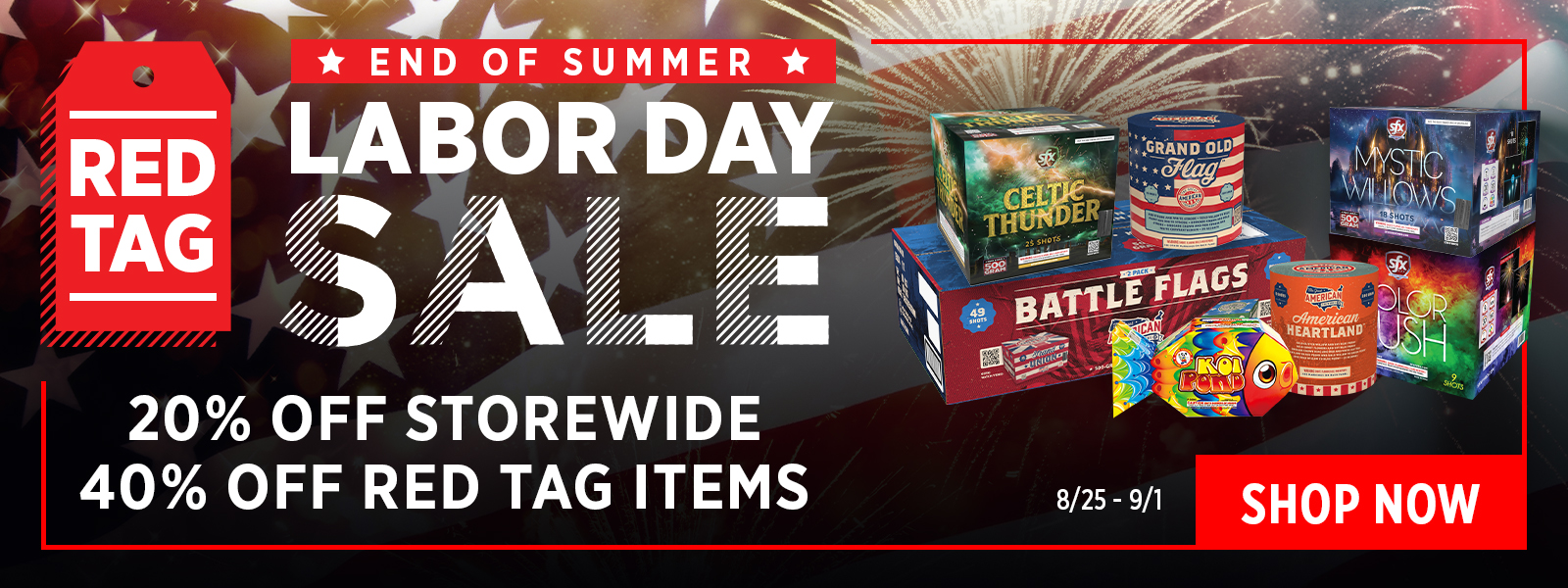 Save 20% Storewide and 40% Off Select Items During Our Labor Day Sale!